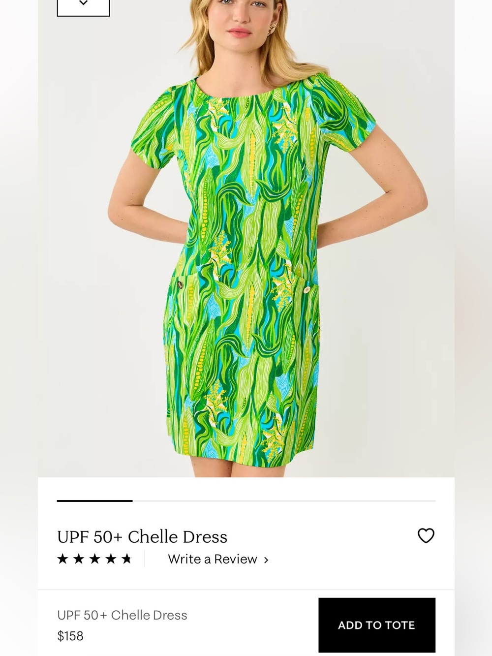 Never Worn!!!! Vibrant Green Corn Patterned Scoop-Neck Dress